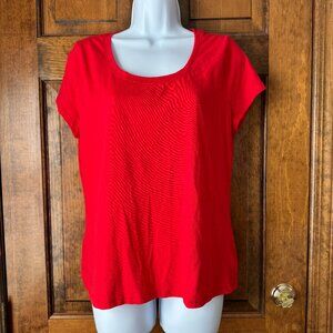 No Boundaries Red Scoop Tee w/Cap Sleeves X-Large